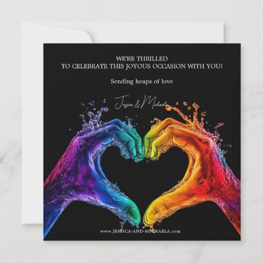 🌈❤️Plein LGBTQ Hart van Trots bruiloft Save The Date (Achterkant)