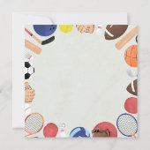 Plein, minimalistisch sportverjaardagsfeest kaart (Achterkant)