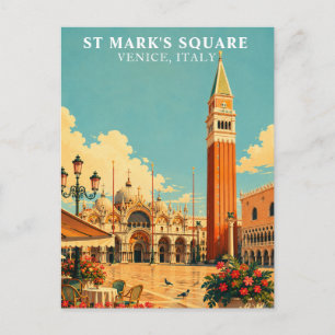 Plein San Marco Venetië Italië Piazza San Marco Briefkaart