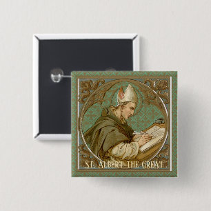 Plein St. Albertus de Grote (BK 013) Vierkante Button 5,1 Cm