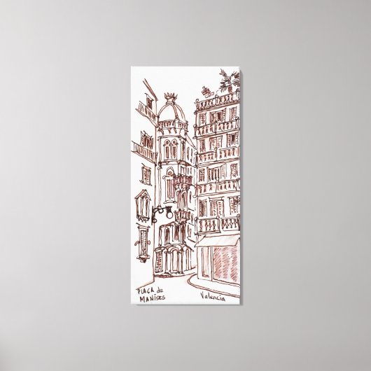 Plein van Manises in de oude stad | Valencia, Span Canvas Afdruk (Voorkant)