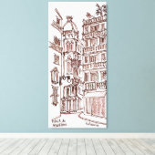 Plein van Manises in de oude stad | Valencia, Span Canvas Afdruk (Insitu (Houten vloer))