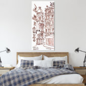Plein van Manises in de oude stad | Valencia, Span Canvas Afdruk (Insitu (Slaapkamer))