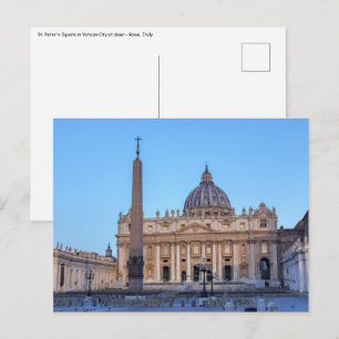 Plein van Sint-Pieter in Vaticaanstad - Rome, Ital Briefkaart