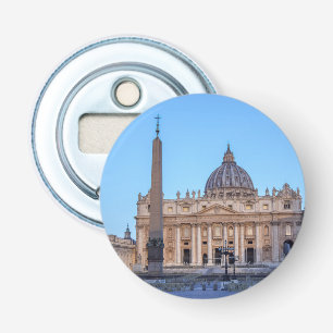 Plein van Sint-Pieter in Vaticaanstad - Rome, Ital Button Flesopener