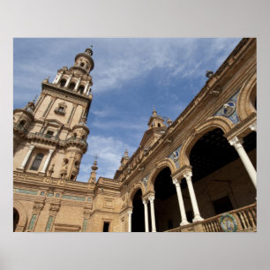 Plein van Spanje, Sevilla, Andalusië, Spanje Poster