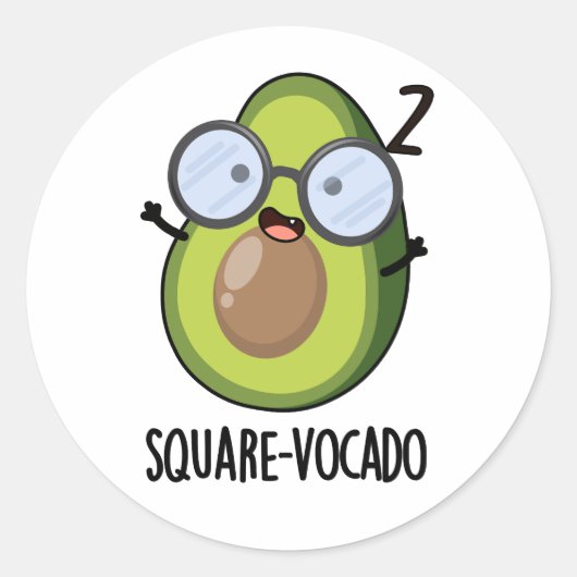 Plein-vocado Funny Avocado Pun Ronde Sticker (Voorkant)