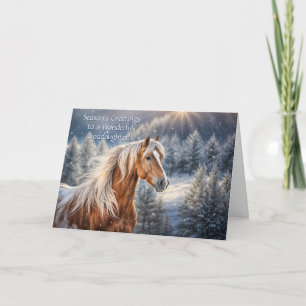 Pleinpaard Kerstmis met mooi Equine Feestdagen Kaart