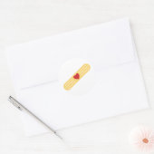 pleister met een rood hart ronde sticker (Envelop)