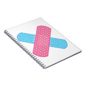 pleister roze blauw notitieboek (Rechterzijde)