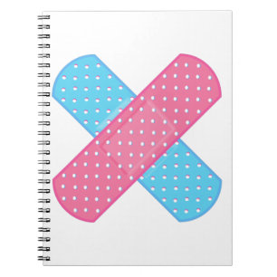pleister roze blauw notitieboek