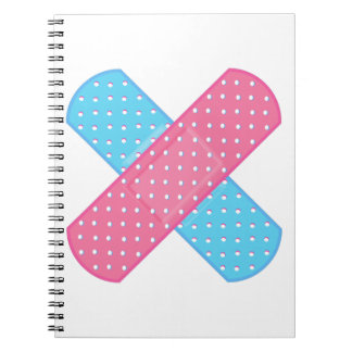 pleister roze blauw notitieboek