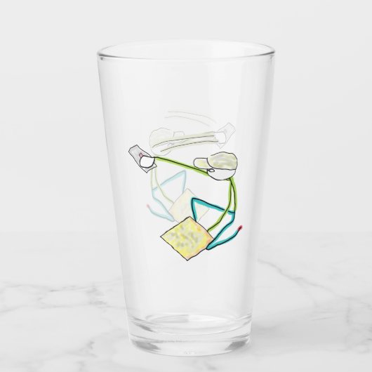 Pleisterer Stickman Glas (Voorkant)