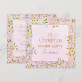 Pleisterkerstvierkant uitnodigen kaart (Voorkant / Achterkant)