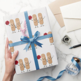 Pleisters Cheerleaders Op Wit Cadeaupapier