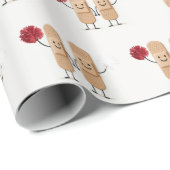 Pleisters Cheerleaders Op Wit Cadeaupapier (Rol Hoek)