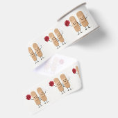 Pleisters Cheerleaders Op Wit Grosgrain Lint (Achterkant)