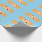 Pleisters met eigen tekst cadeaupapier (Hoek)