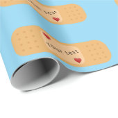 Pleisters met eigen tekst cadeaupapier (Rol Hoek)