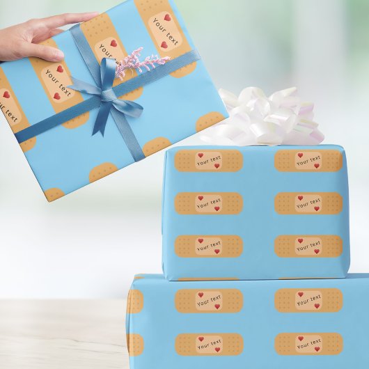Pleisters met eigen tekst cadeaupapier