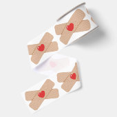 Pleisters Met Rode Hartjes Grosgrain Lint (Achterkant)