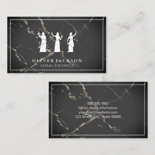 pleiter | Marmer | Blind Justice Visitekaartje (Voorkant / Achterkant)