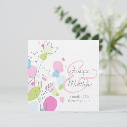 Pleitjes voor vierkant bruiloft kaart (Staand voorkant)