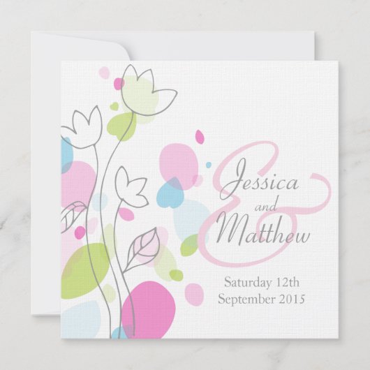 Pleitjes voor vierkant bruiloft kaart (Voorkant)