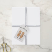 Pleitstokfiguur Koppel dat Zwaait Cadeaulabel (Met Touw)