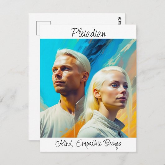 Plejaden Buitenaards Alien Ras Briefkaart (Voorkant / Achterkant)