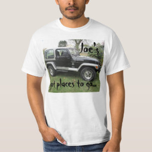 "Plekken om naartoe te gaan" Zwart en Grijs Jeep T T-shirt