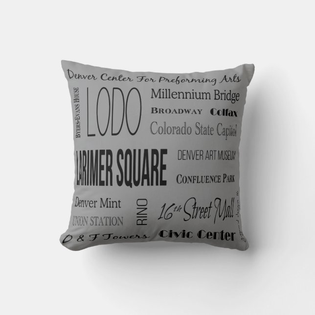 Plekken om te zijn in Downtown Denver, CO Kussen (Voorkant)