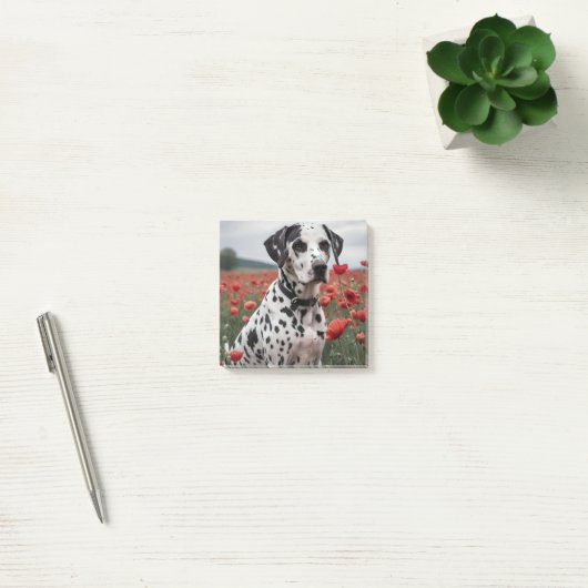 **"Plekken van vreugde: Dalmatiër in een rood papa Post-it® Notes (Kantoor)
