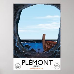 Plémont Caves, Jersey vintage-poster Poster