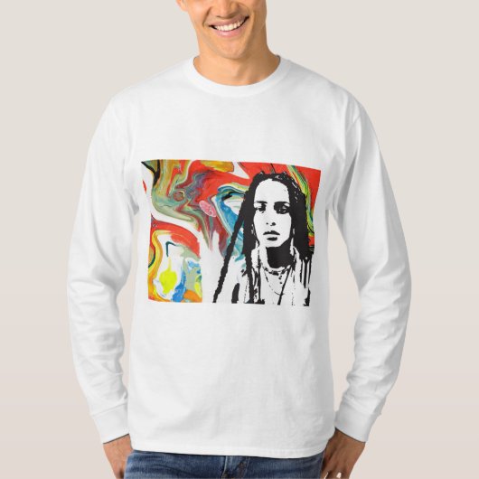 Plena Punk Puerto Rican Art Men's Long Sleeve T-shirt (Voorkant)