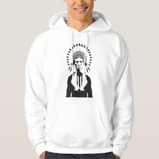 Plena Punk Puerto Rican Art Men's Pullover Hoodie (Voorkant)