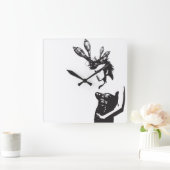 Plena Punk Puerto Rican Art Vierkante Klok (Huis)