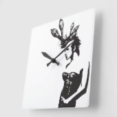 Plena Punk Puerto Rican Art Vierkante Klok (Hoek)