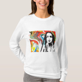 Plena Punk Puerto Rican Art Women's Long Sleeve T-shirt