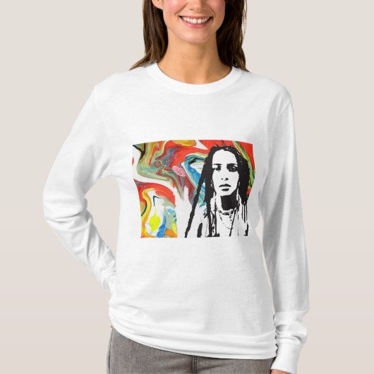 Plena Punk Puerto Rican Art Women's Long Sleeve T-shirt (Voorkant)