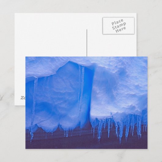 Pleneau Iceberg Graveyard, Antarctica: blauw Briefkaart (Voorkant / Achterkant)