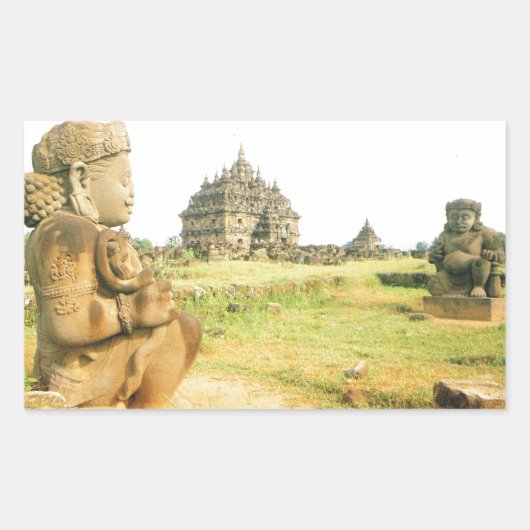 Pleosan Boeddhistische tempel, Prabanam, Java, Ind Rechthoekige Sticker (Voorkant)