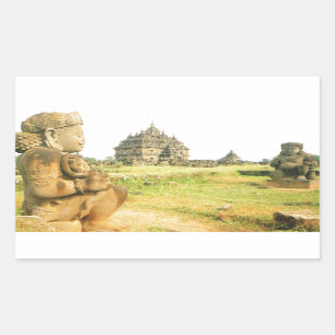 Pleosan Buddhist tempel, Prabanam, Java, Indonesi Rechthoekige Sticker
