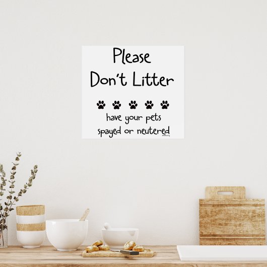 Plese Don't Litter 2 Poster (Keuken)