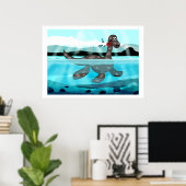 Plesiosaurus Dinosaur Schilderij Poster (Thuiskantoor)