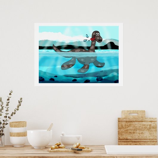 Plesiosaurus Dinosaurus Schilderij Poster (Keuken)