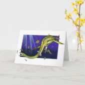 Plesiosaurus Wenskaart Kaart (Gele Bloem)
