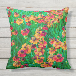 Plethora van de Rode en Oranje Heleniums Buitenkussen