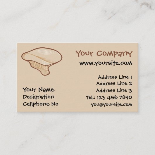 Pleurotus Mushroom Icon Visitekaartje (Voorkant)