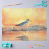 Plevier die in golven staat tijdens zonsondergang tissuepapier (Craft)